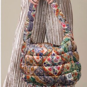 SOLD OUT NWT Natural Life Puffy Fit-It-All Bag - Large Mandala Folk Patchwork